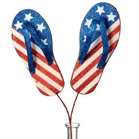 20" Glitter Star & Stripe Flip Flop Spray: Red, White, Blue