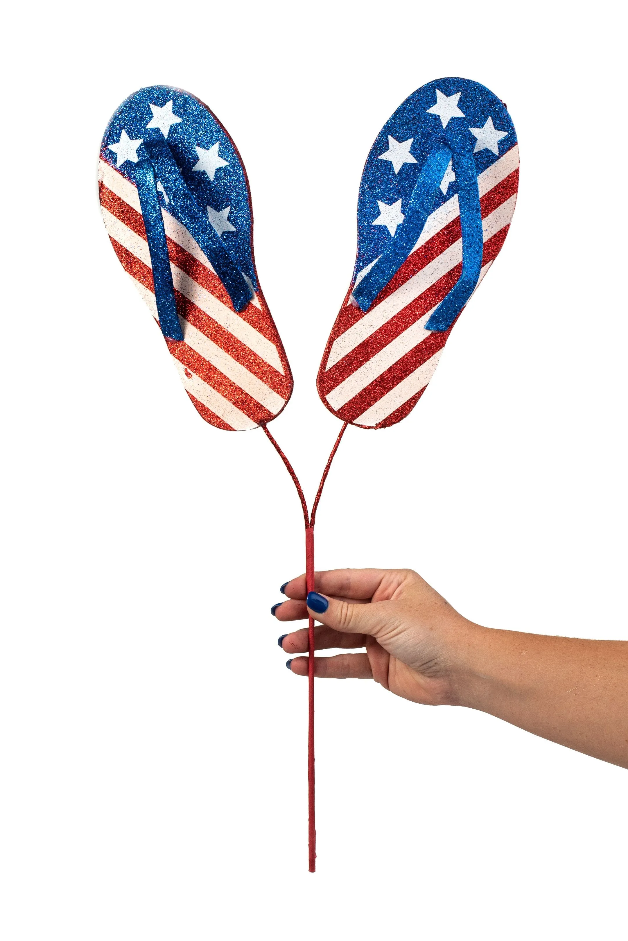 20" Glitter Star & Stripe Flip Flop Spray: Red, White, Blue