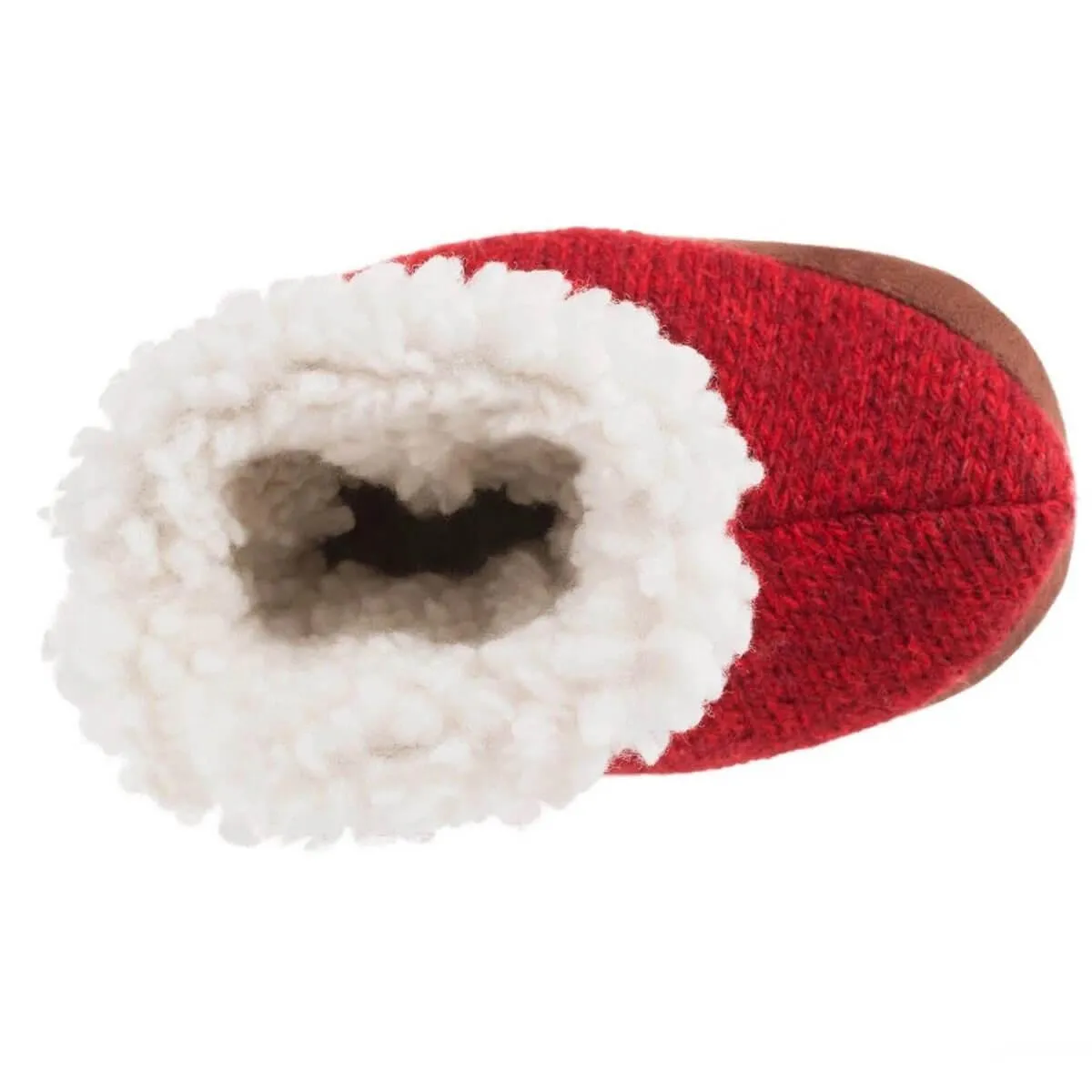 Acorn Kids' Slippers - Easy Bootie, Red Ragg Wool, TS | A10157BFPTS