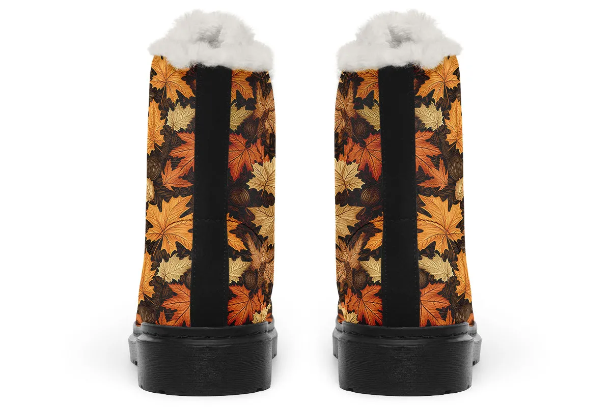 Autumn Leaves Faux Fur Boots