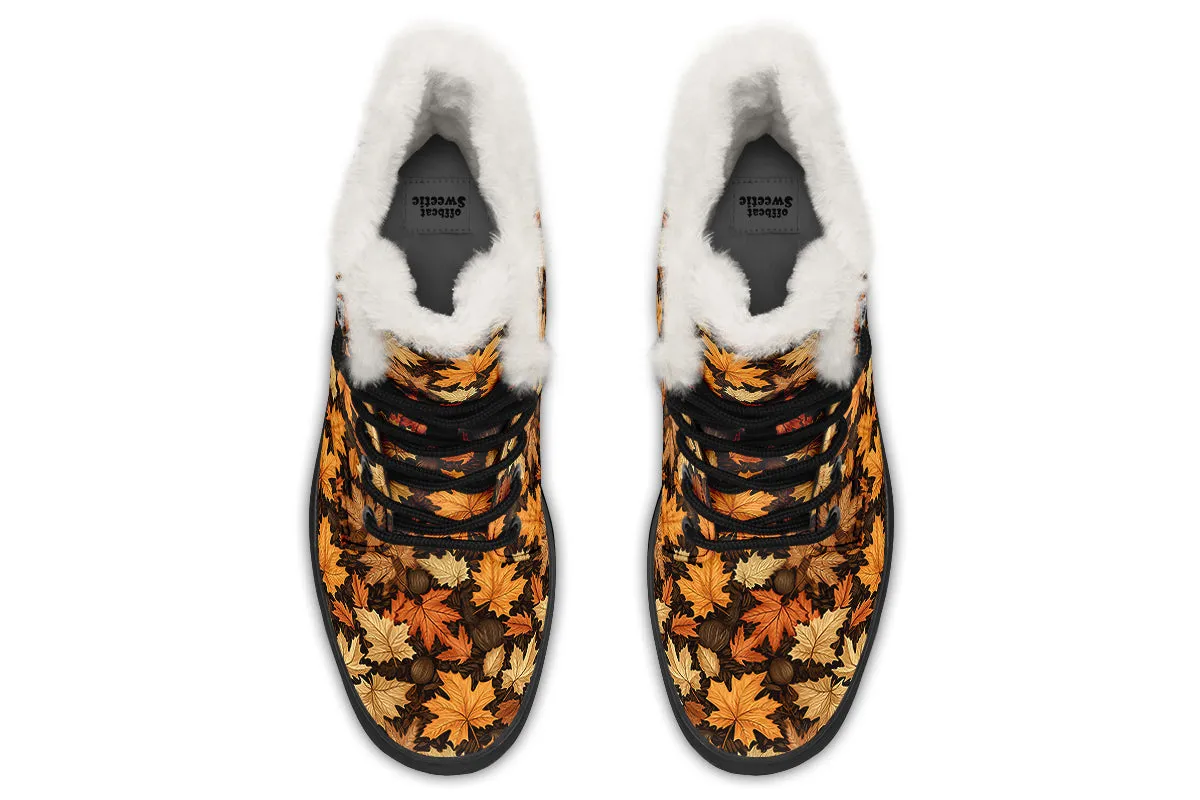 Autumn Leaves Faux Fur Boots