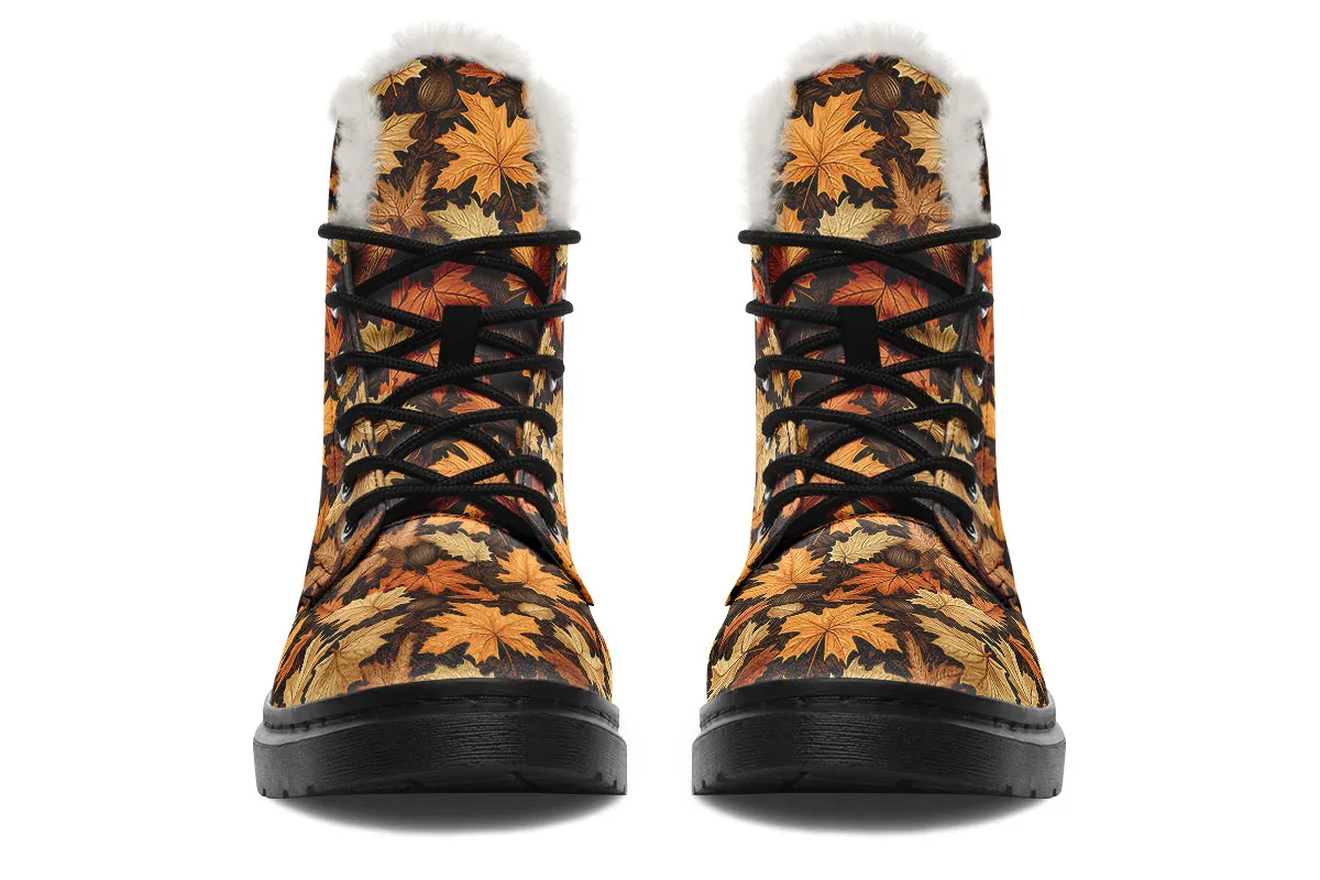 Autumn Leaves Faux Fur Boots