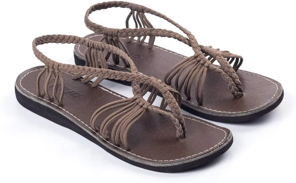 Boho Yellow Handwoven Braided Flat Sandals