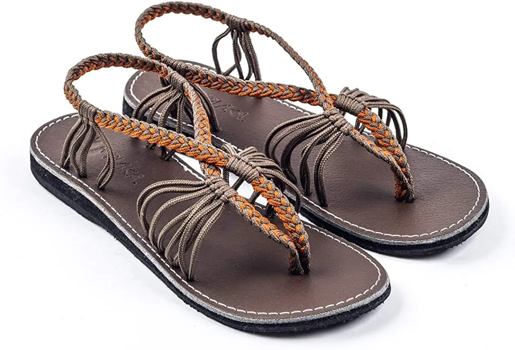 Boho Yellow Handwoven Braided Flat Sandals