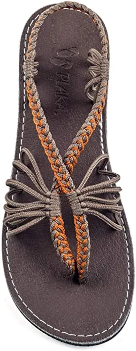 Boho Yellow Handwoven Braided Flat Sandals