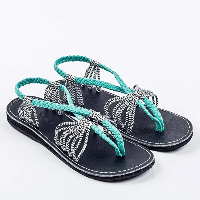 Boho Yellow Handwoven Braided Flat Sandals