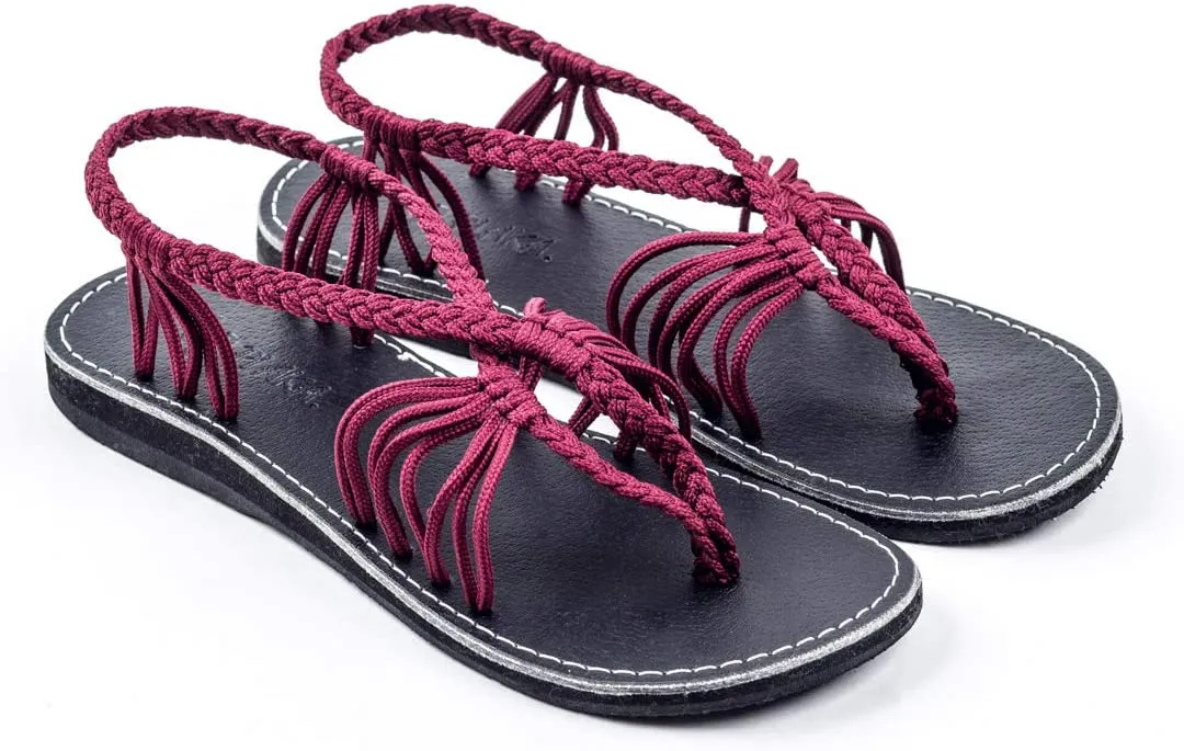 Boho Yellow Handwoven Braided Flat Sandals