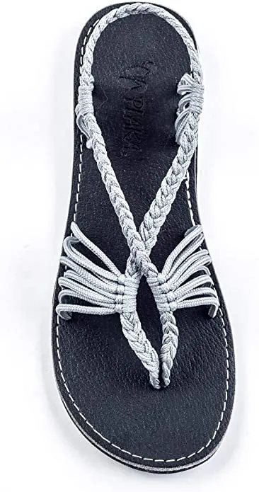 Boho Yellow Handwoven Braided Flat Sandals