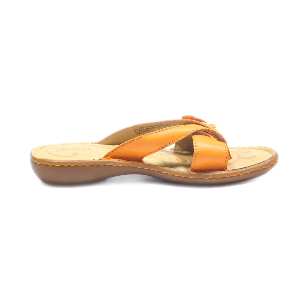 Born Flat Sandals Leather Orange Colour For Women