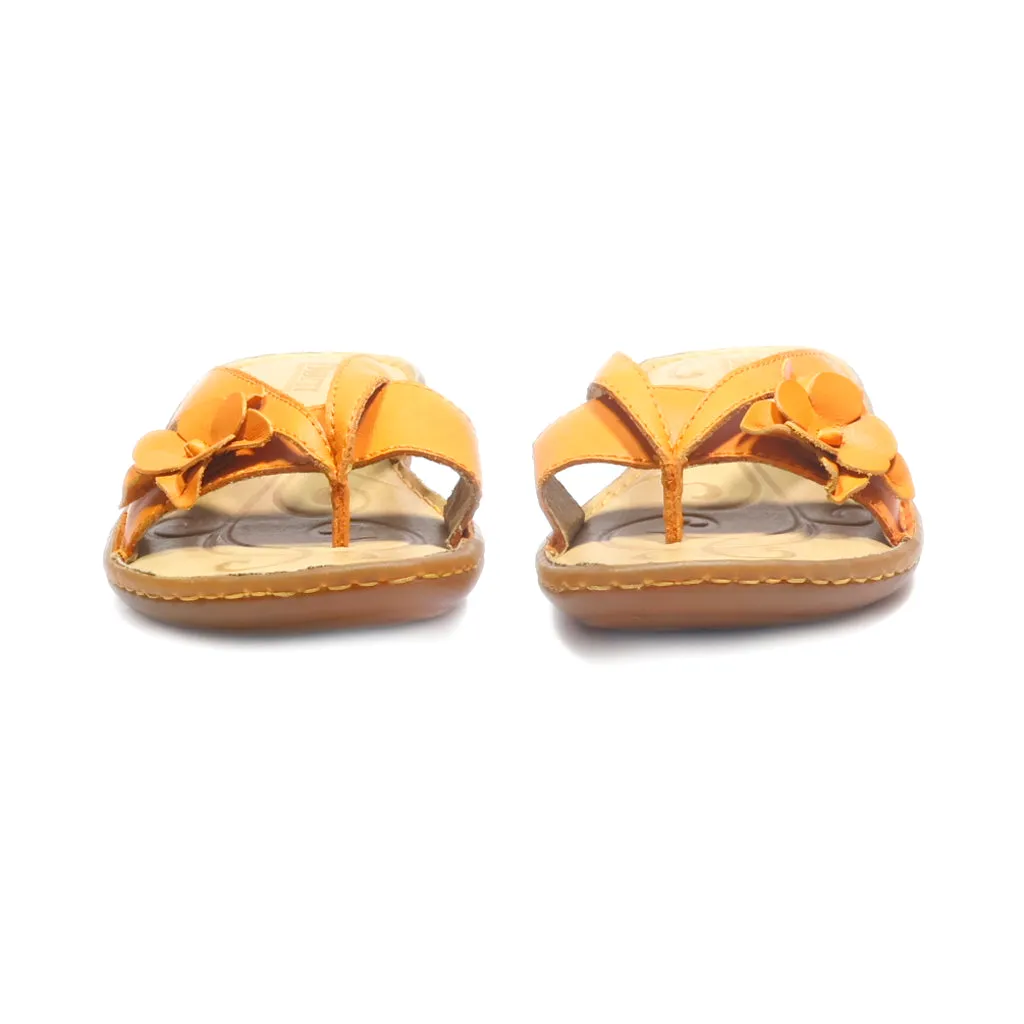 Born Flat Sandals Leather Orange Colour For Women