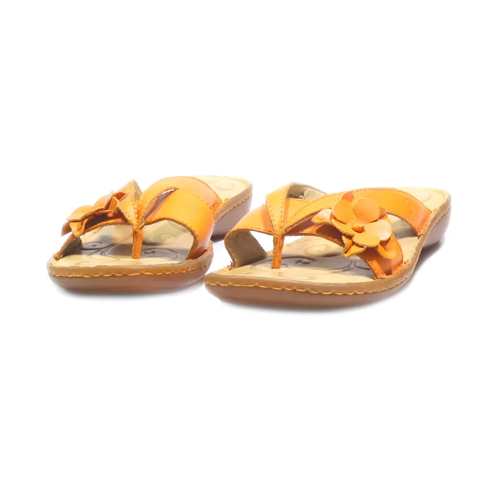 Born Flat Sandals Leather Orange Colour For Women