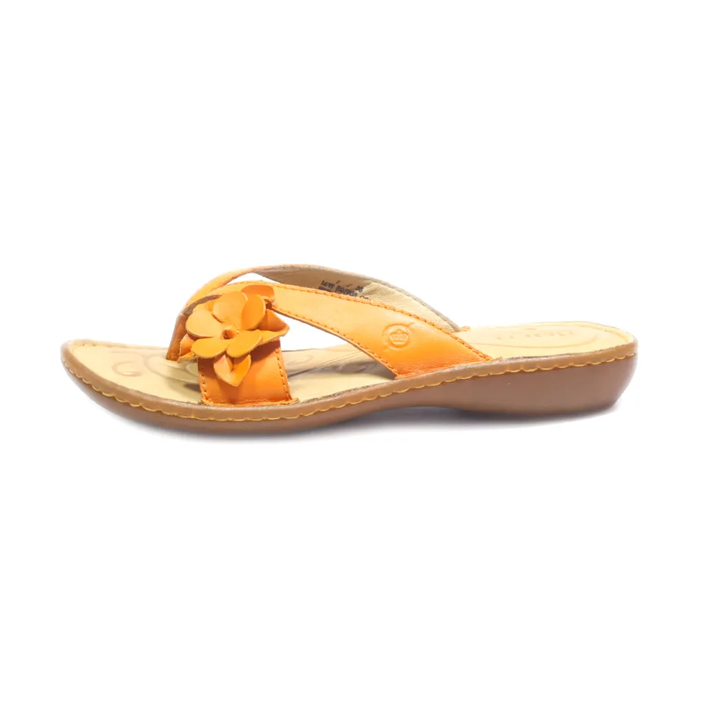 Born Flat Sandals Leather Orange Colour For Women