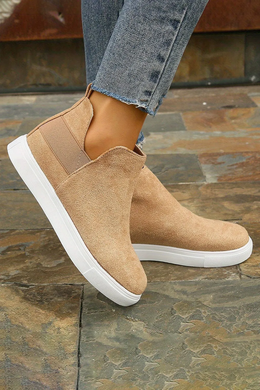 Camel High Top Slip-on Casual Sneakers | DROPSHIP