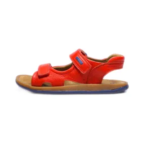 Camper Flat Sandals Leather Red Colour For Kids