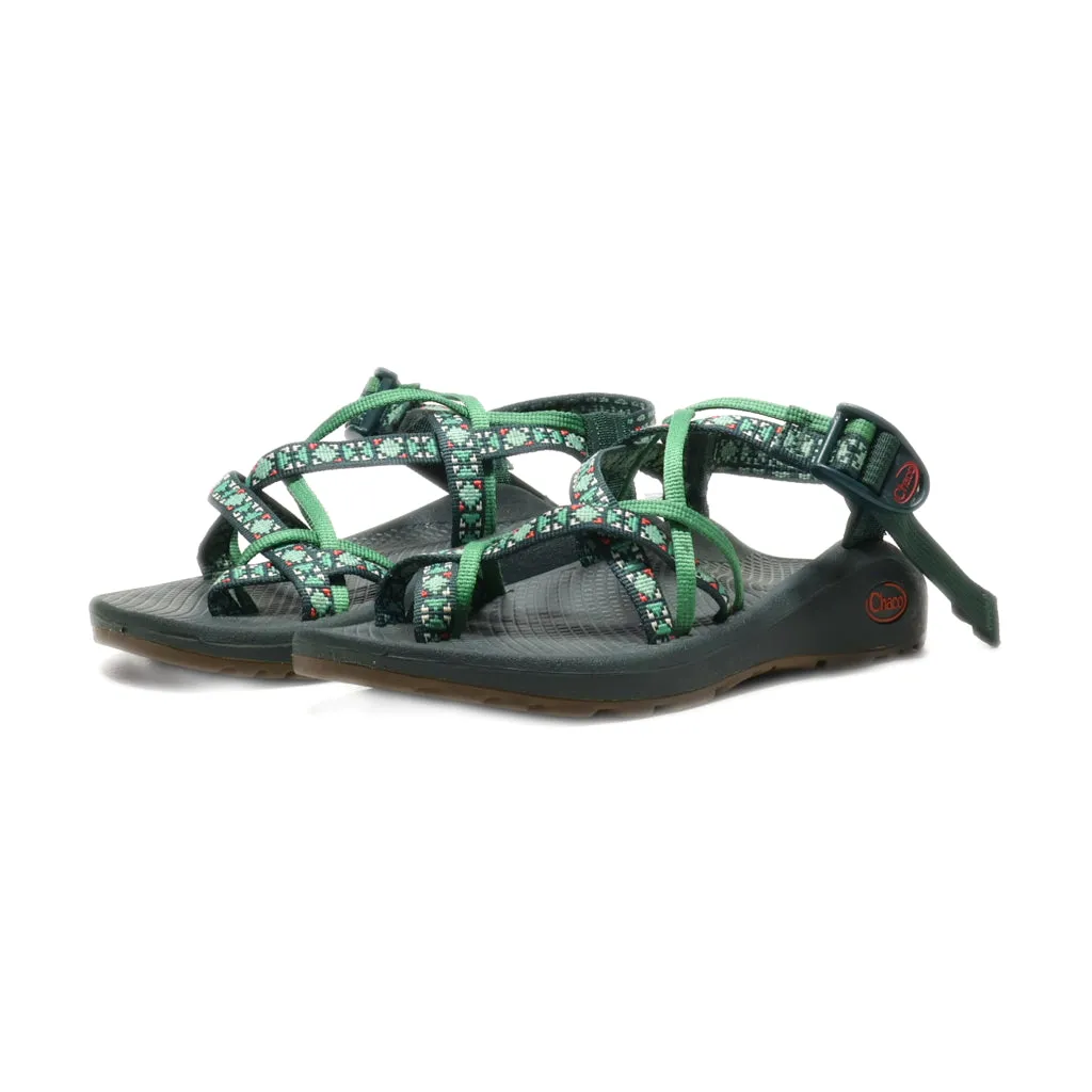 Chaco Casual Sandals Fabric Green Colour For Kids