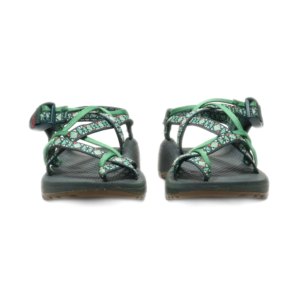 Chaco Casual Sandals Fabric Green Colour For Kids