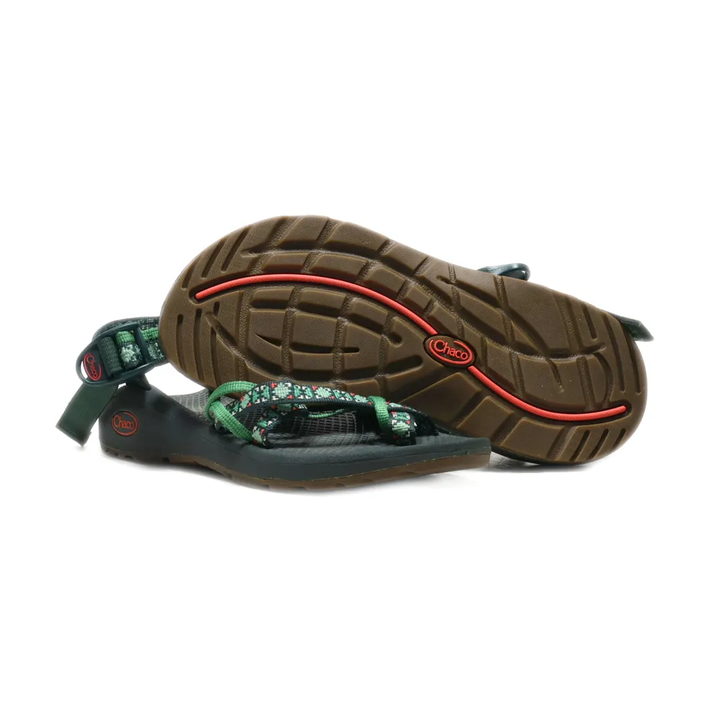 Chaco Casual Sandals Fabric Green Colour For Kids
