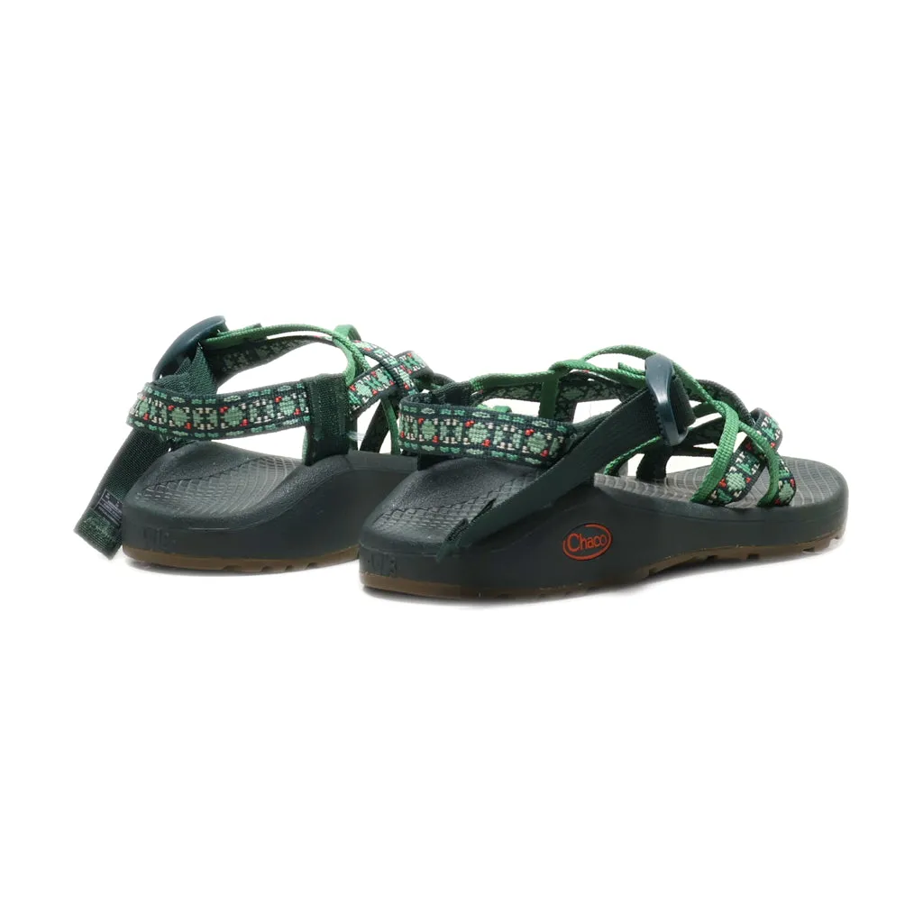 Chaco Casual Sandals Fabric Green Colour For Kids