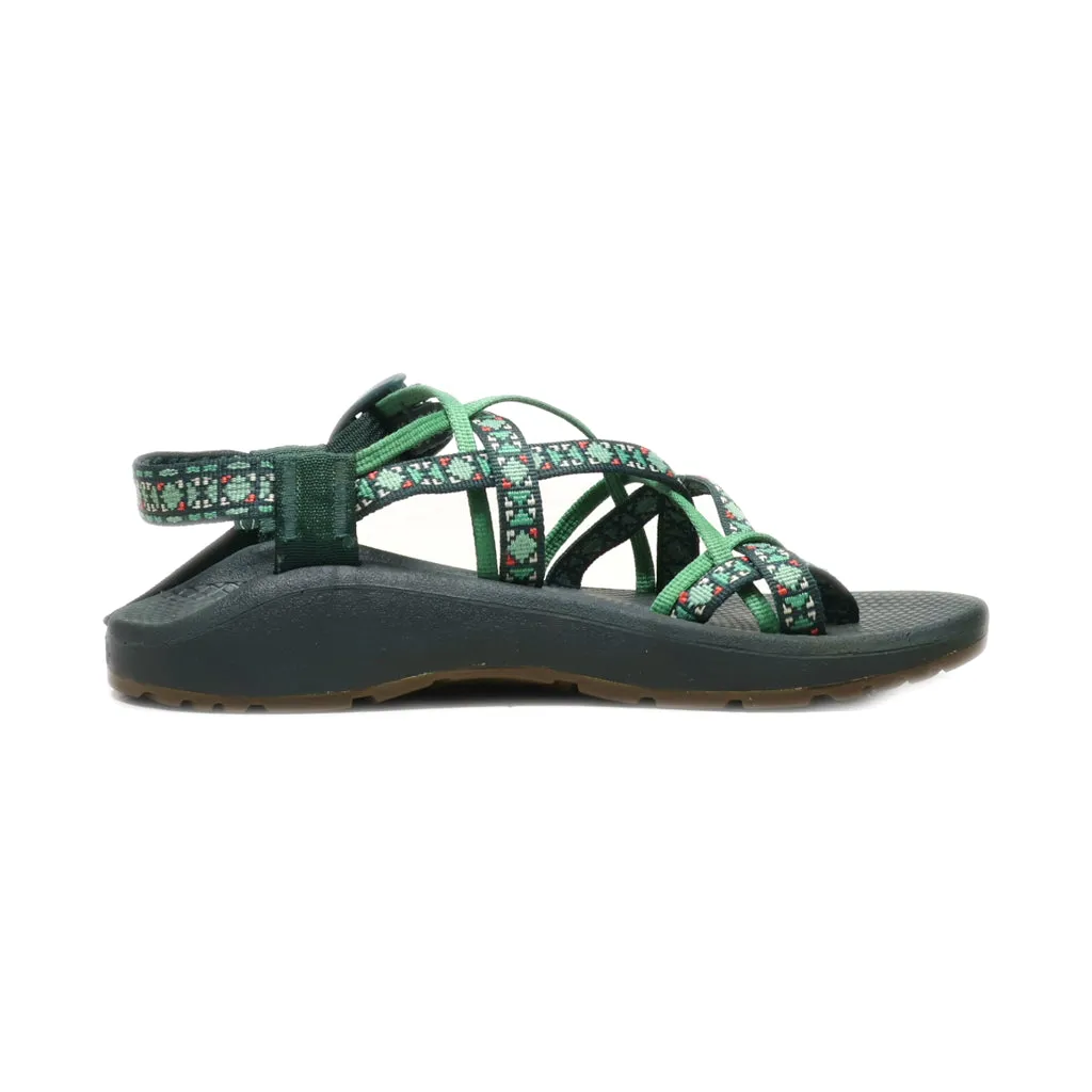Chaco Casual Sandals Fabric Green Colour For Kids