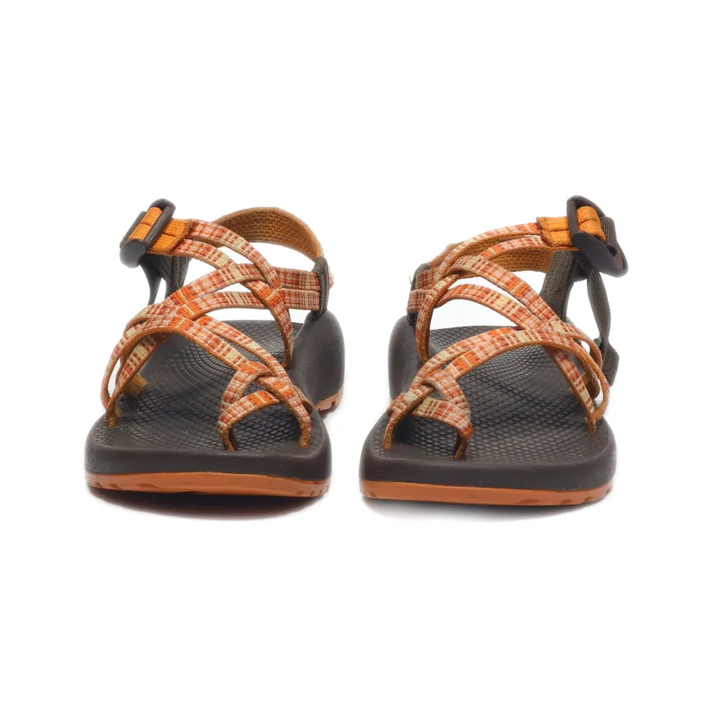 Chaco Flat Sandals Fabric Orange Colour For Women