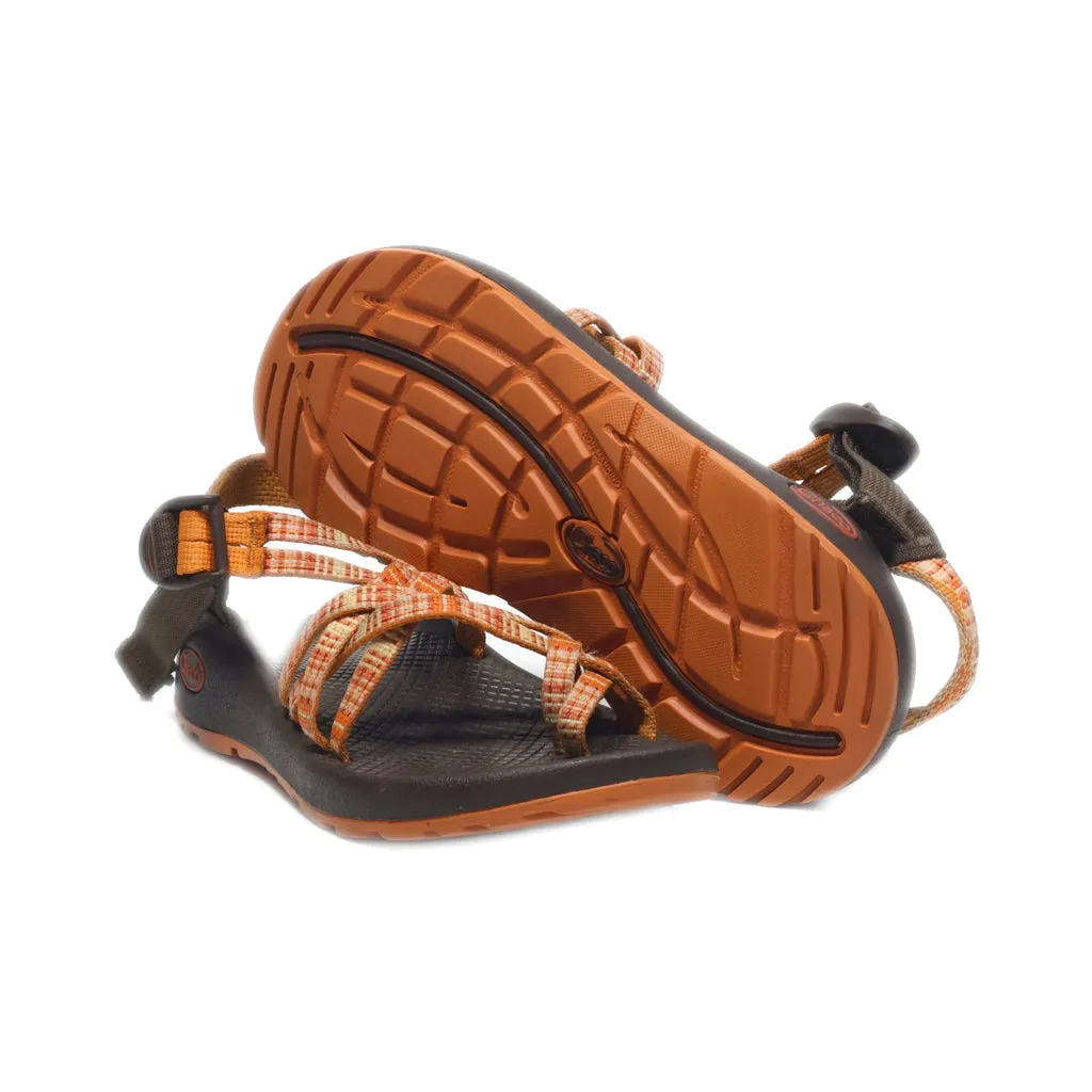 Chaco Flat Sandals Fabric Orange Colour For Women