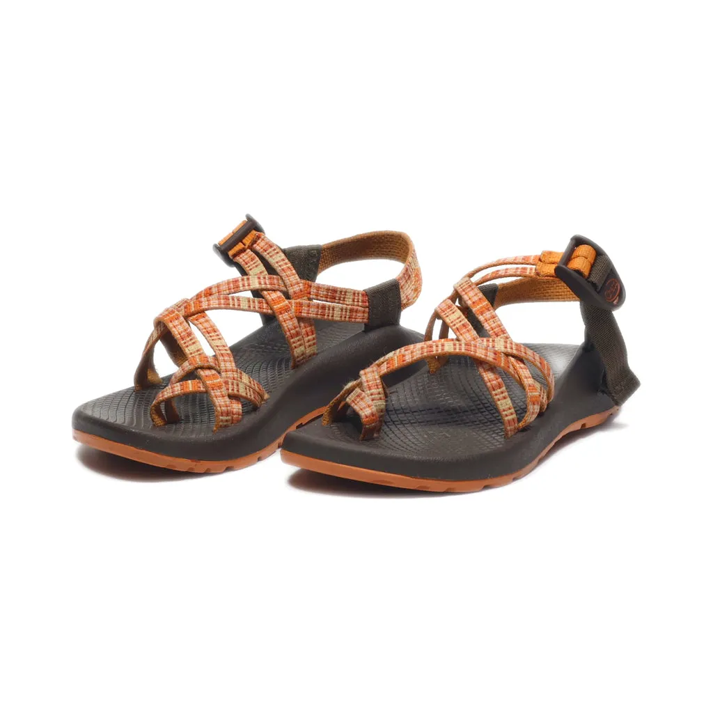 Chaco Flat Sandals Fabric Orange Colour For Women