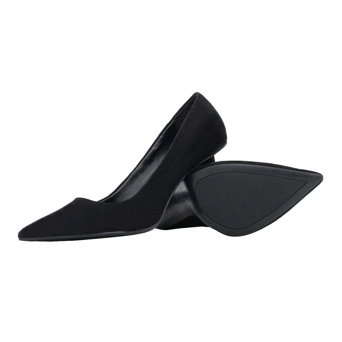 Charles & Keith Cylindrical Pump High-Heel Shoes Fabric Black Colour For Women