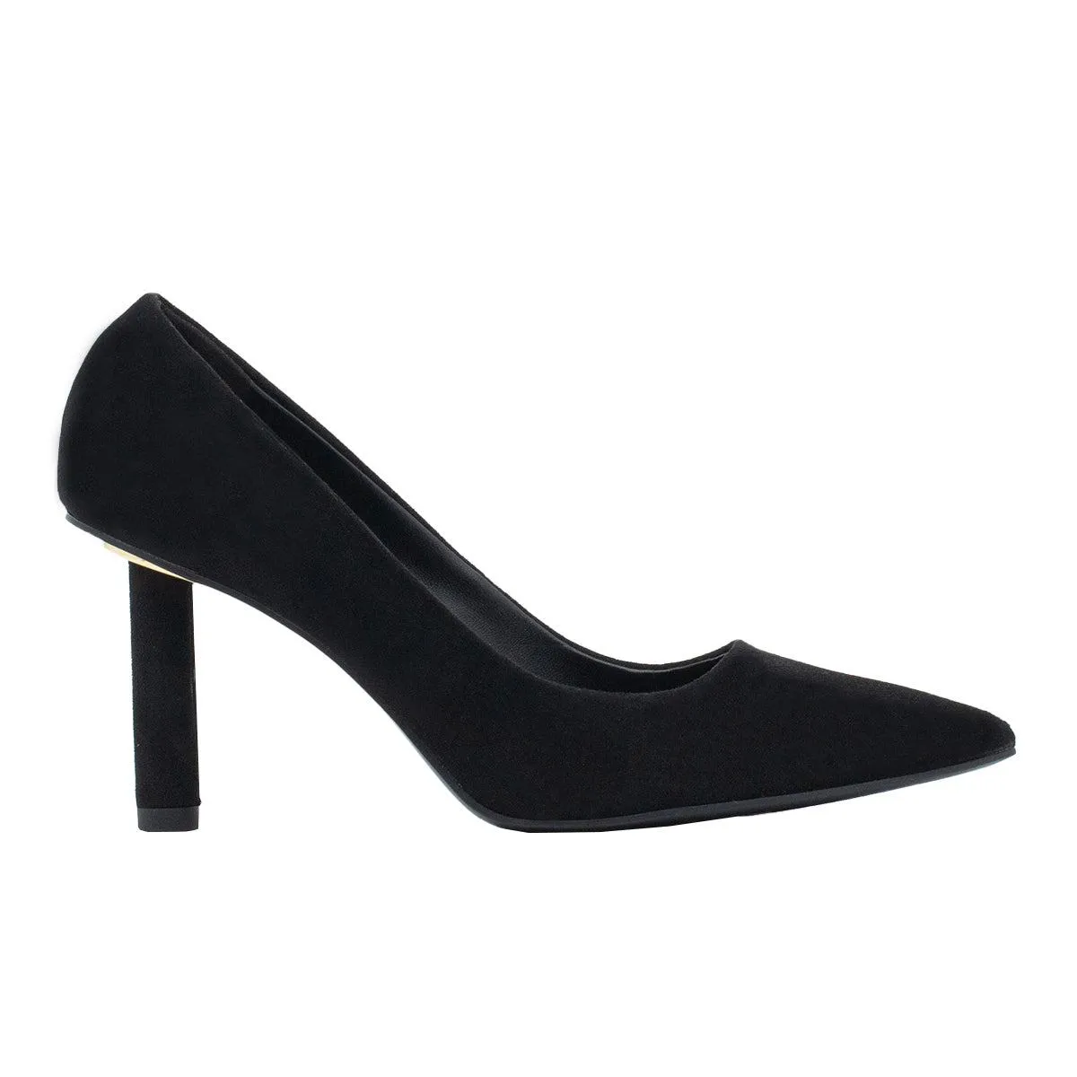 Charles & Keith Cylindrical Pump High-Heel Shoes Fabric Black Colour For Women