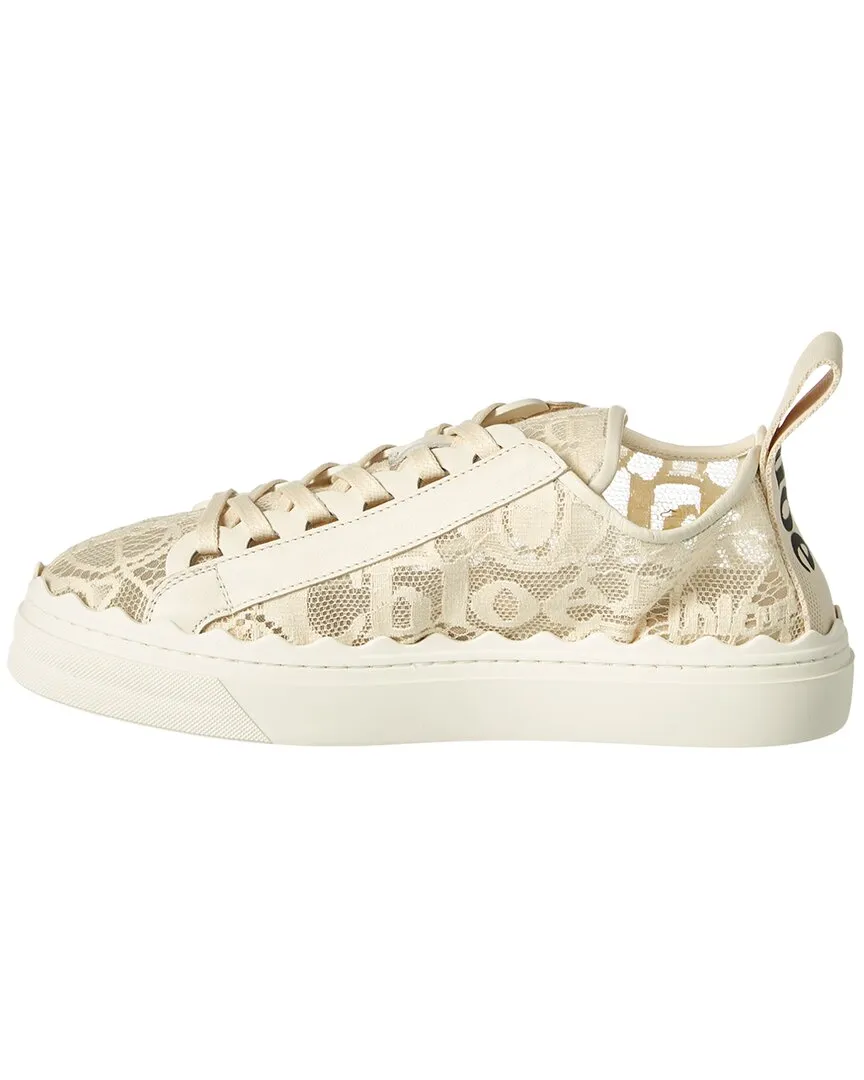 Chloé Lauren Lace & Leather Sneaker