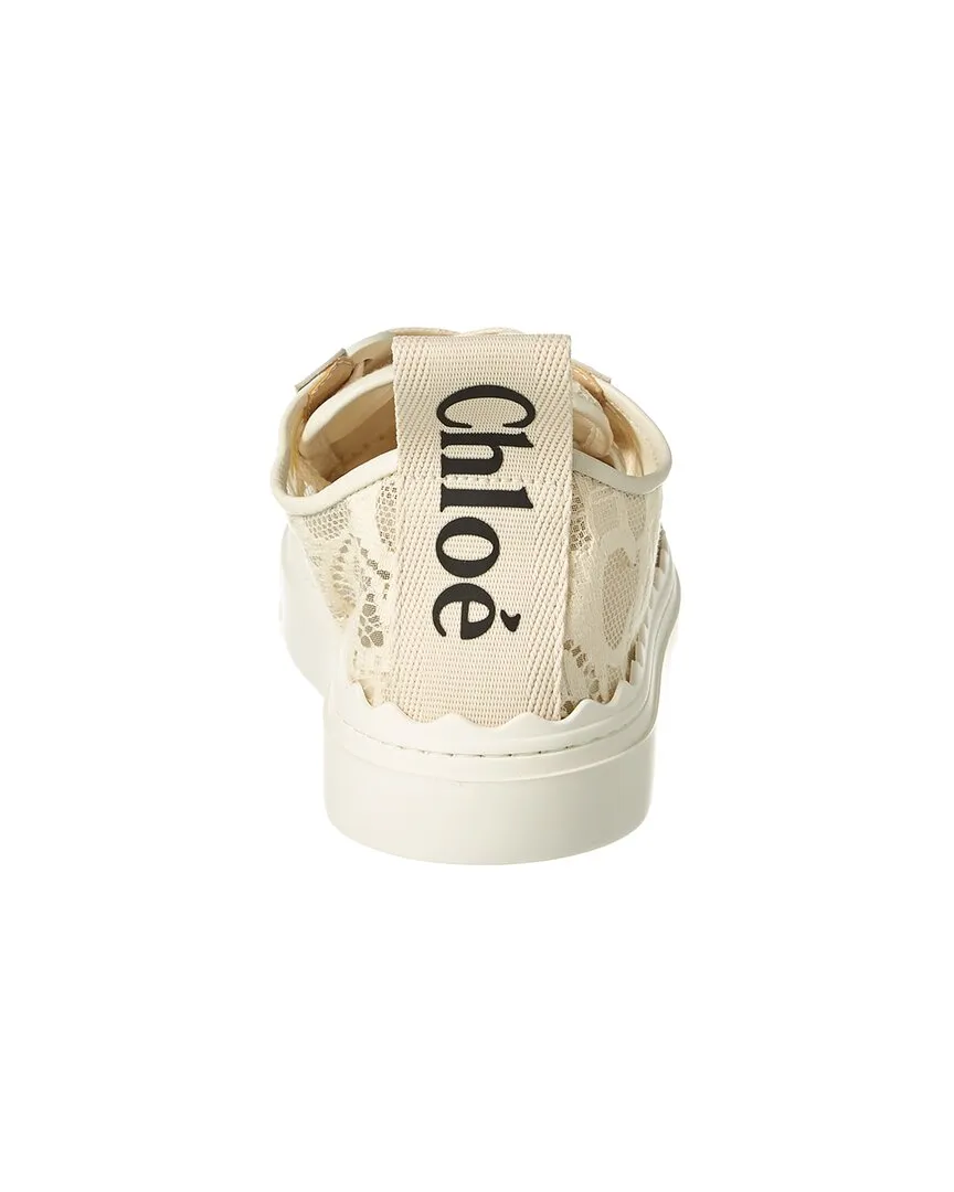 Chloé Lauren Lace & Leather Sneaker