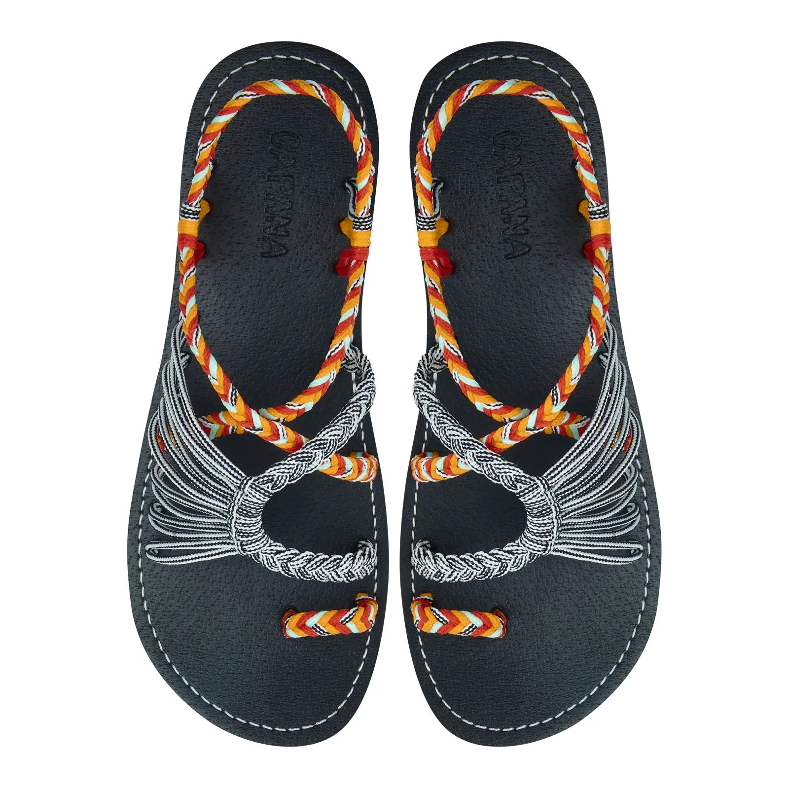Commune - Coral Zebra Twist Rope Sandals