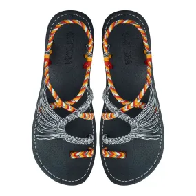 Commune - Coral Zebra Twist Rope Sandals