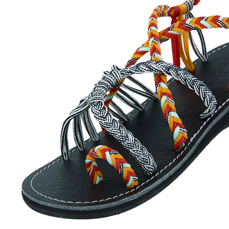 Commune - Coral Zebra Twist Rope Sandals