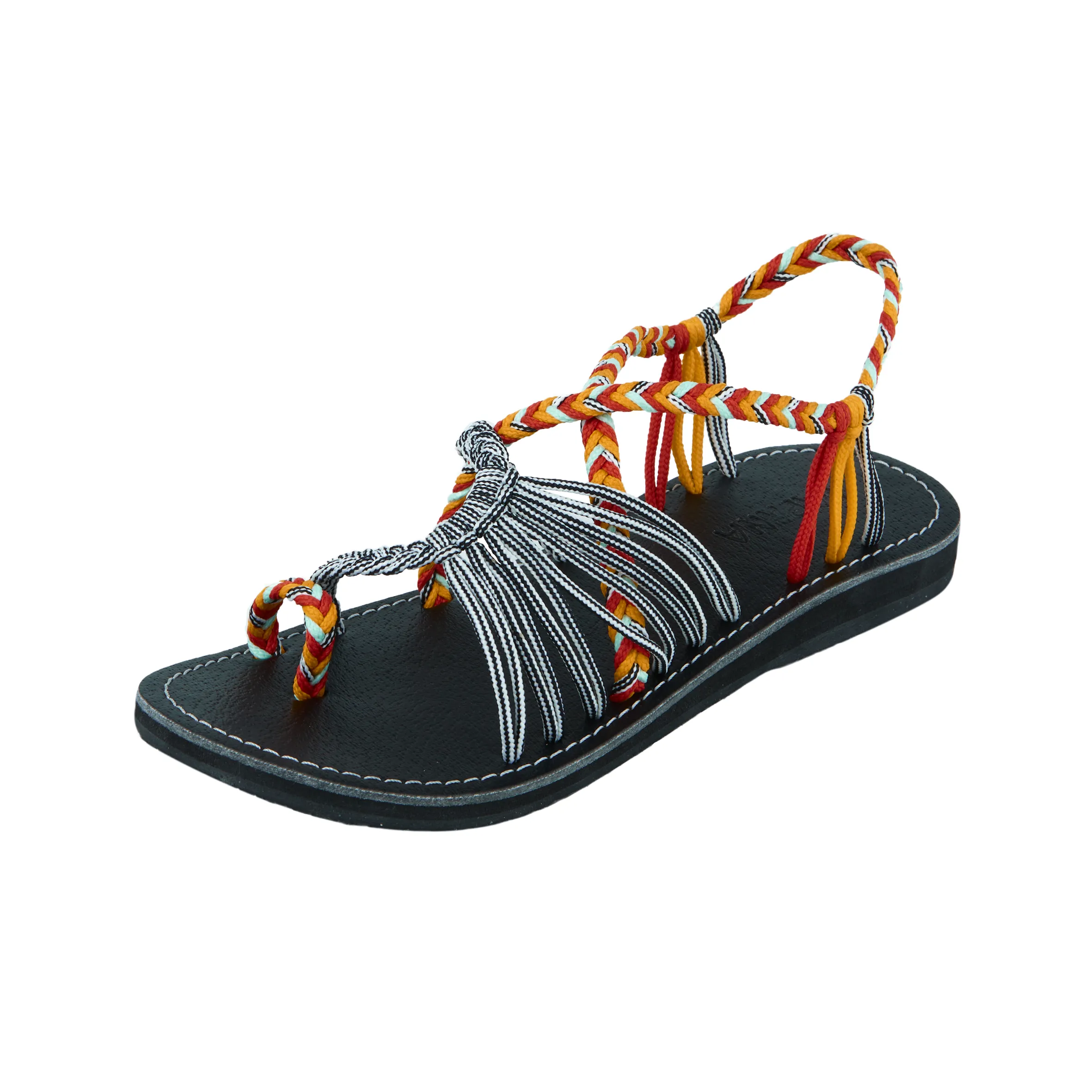 Commune - Coral Zebra Twist Rope Sandals