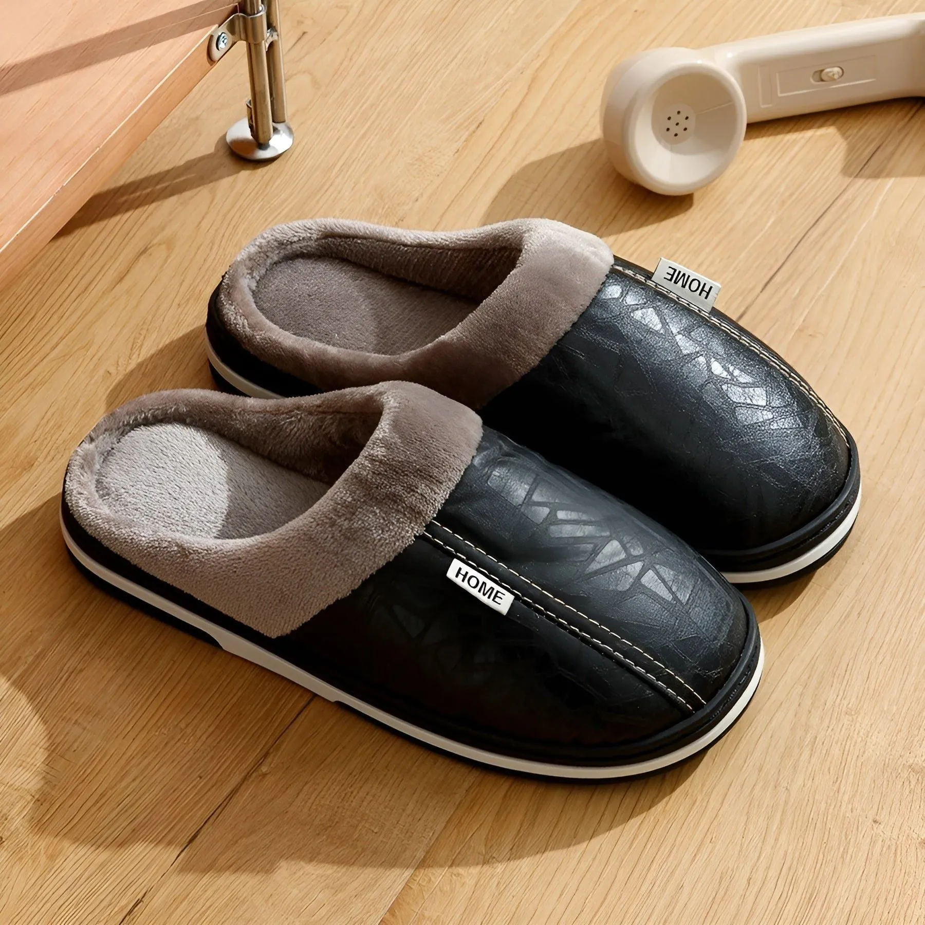 CozyWalk Hausschuhe – Wasserdichte Lederhausschuhe