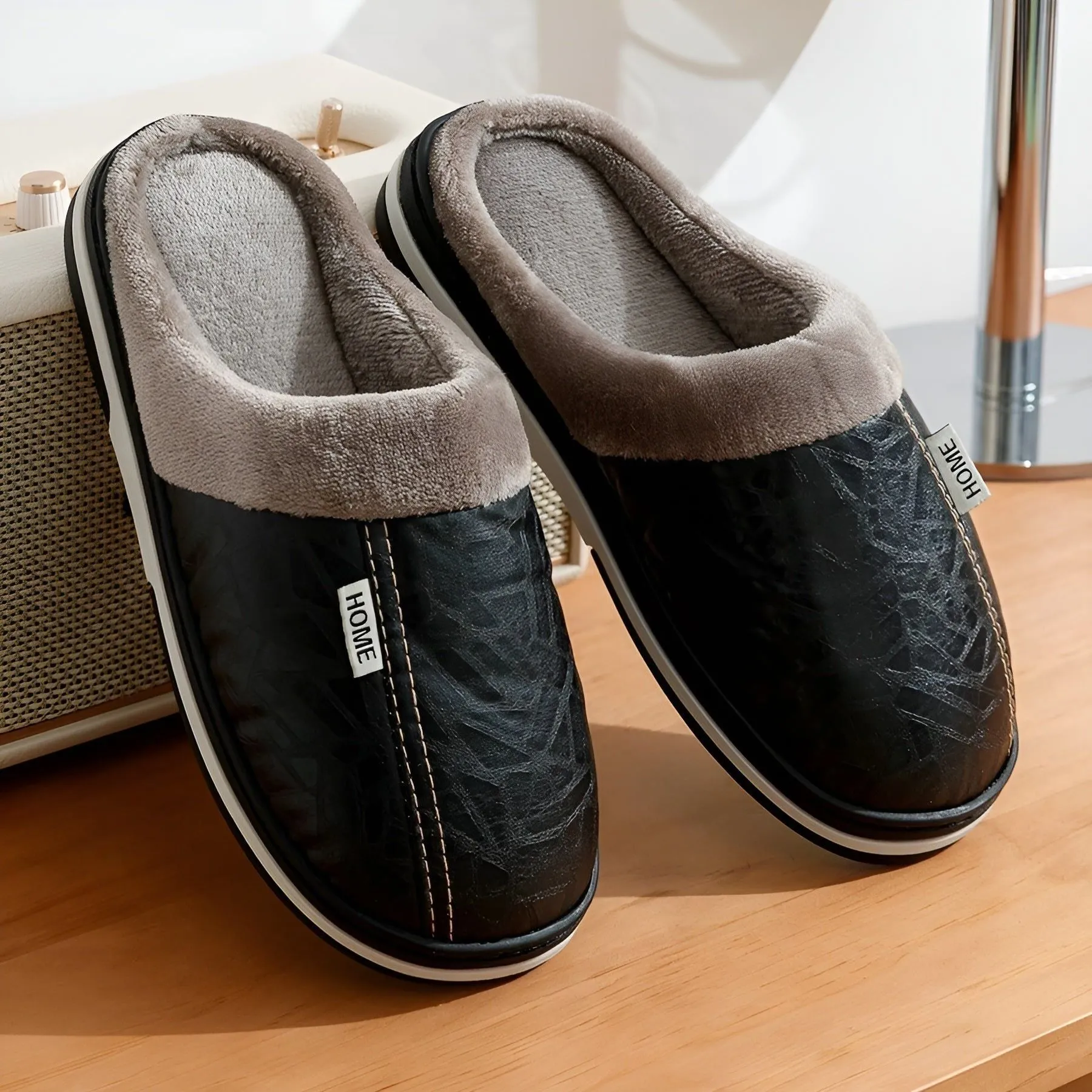 CozyWalk Hausschuhe – Wasserdichte Lederhausschuhe