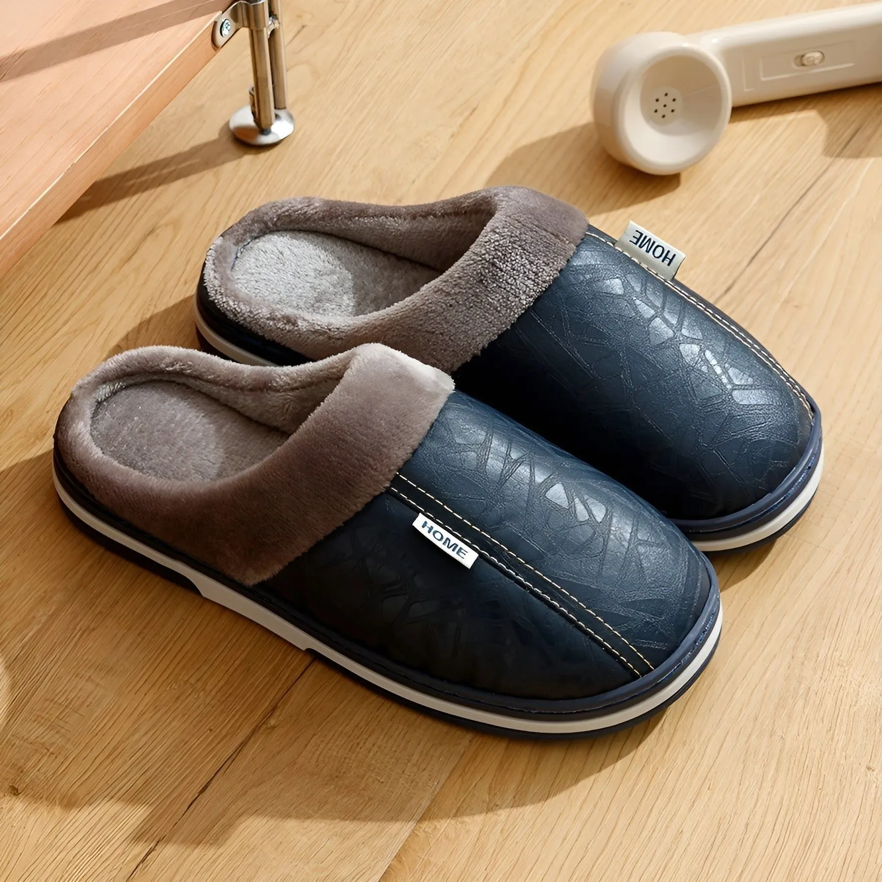 CozyWalk Hausschuhe – Wasserdichte Lederhausschuhe