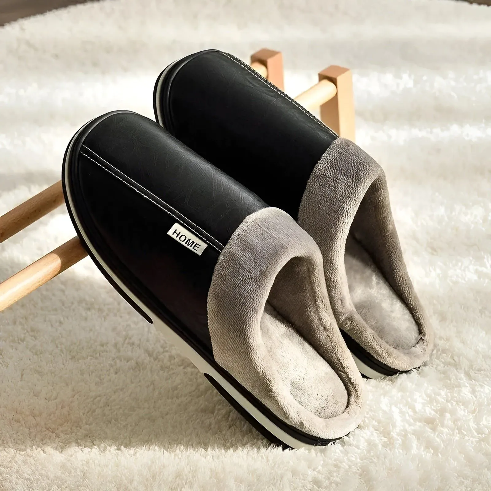 CozyWalk Hausschuhe – Wasserdichte Lederhausschuhe