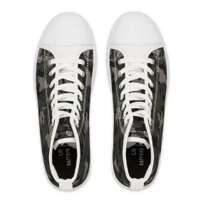 Dark Army Camouflage Women's High Top Sneakers