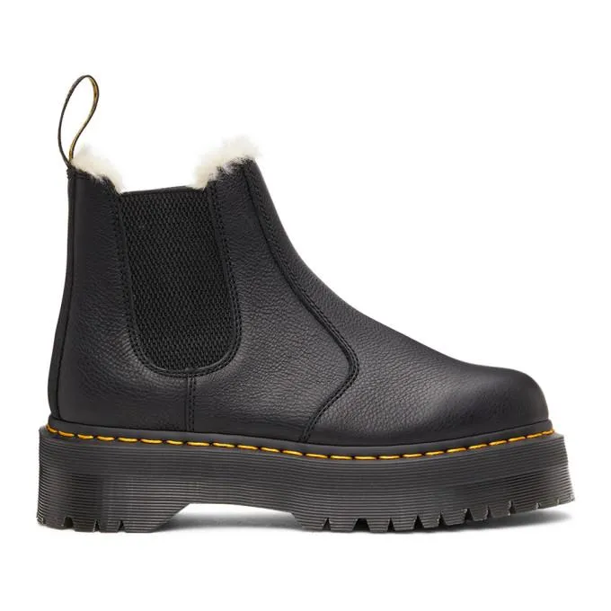 Dr. Martens Black 2976 Quad Faux-Fur Lined Boots