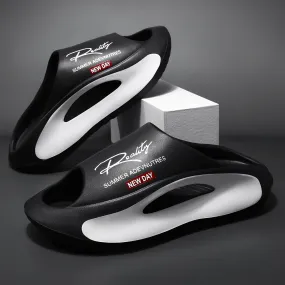 Face Print Slides - Thick Sole, Non-Slip & Breathable Open Toe Sandals