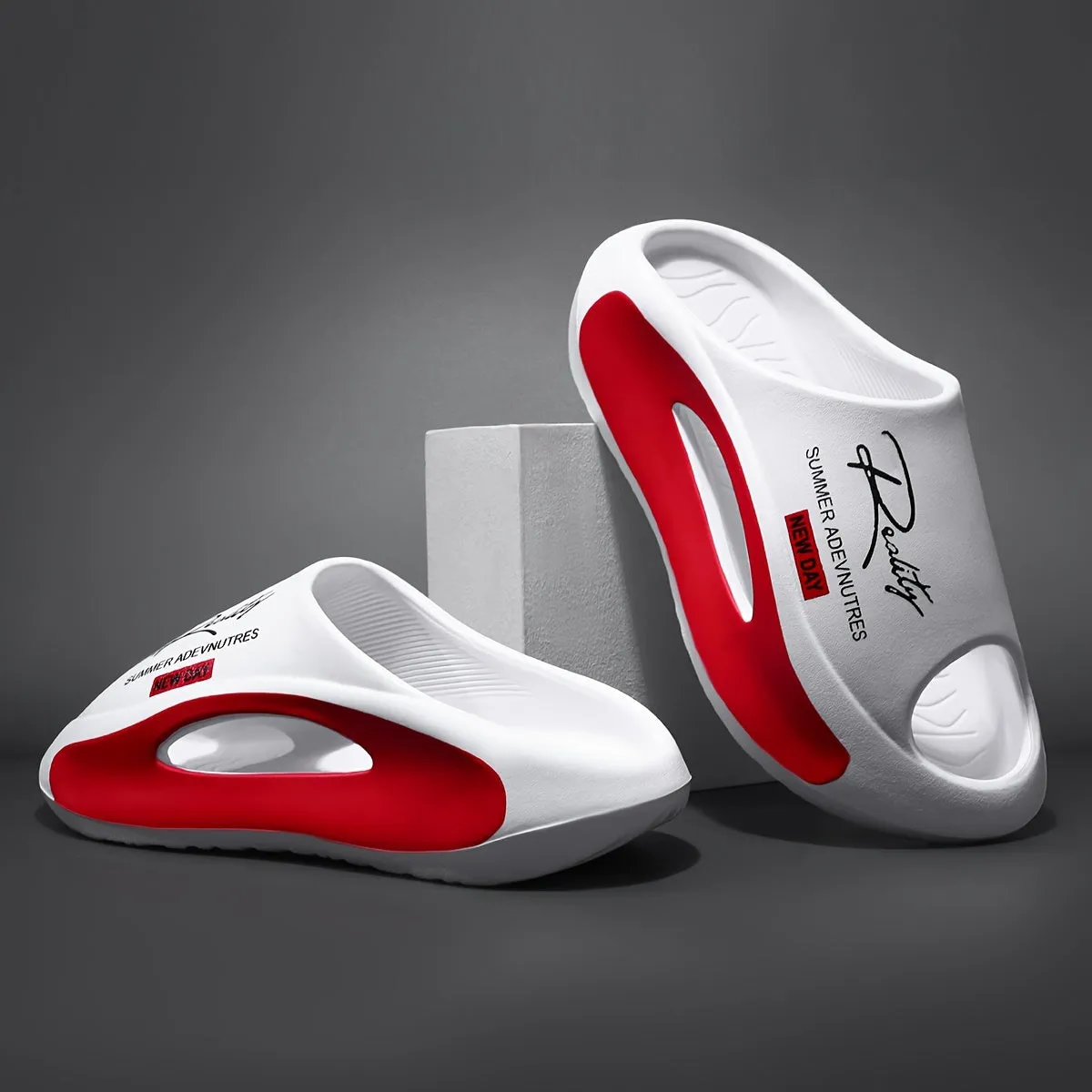 Face Print Slides - Thick Sole, Non-Slip & Breathable Open Toe Sandals