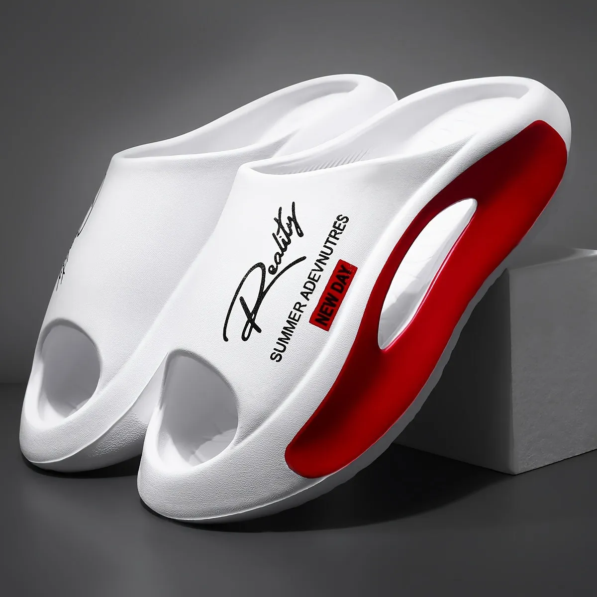 Face Print Slides - Thick Sole, Non-Slip & Breathable Open Toe Sandals