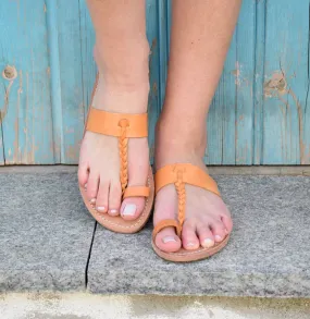 Flip Flop Sandals, Jesus Sandals, Genuine Leather, Sandals, Natural Leather, Women Sandals, Beach Shoes, Bohemian Leather Sandals, NIKOURIA1