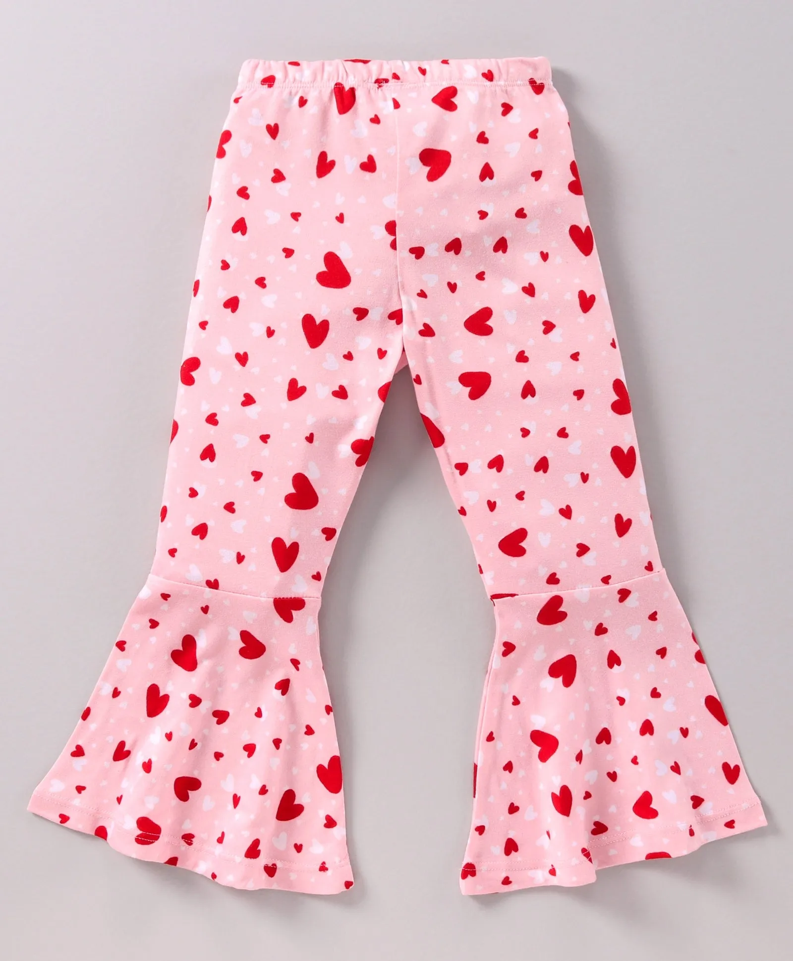Hearts Frill Top and Bootcut Pants Set