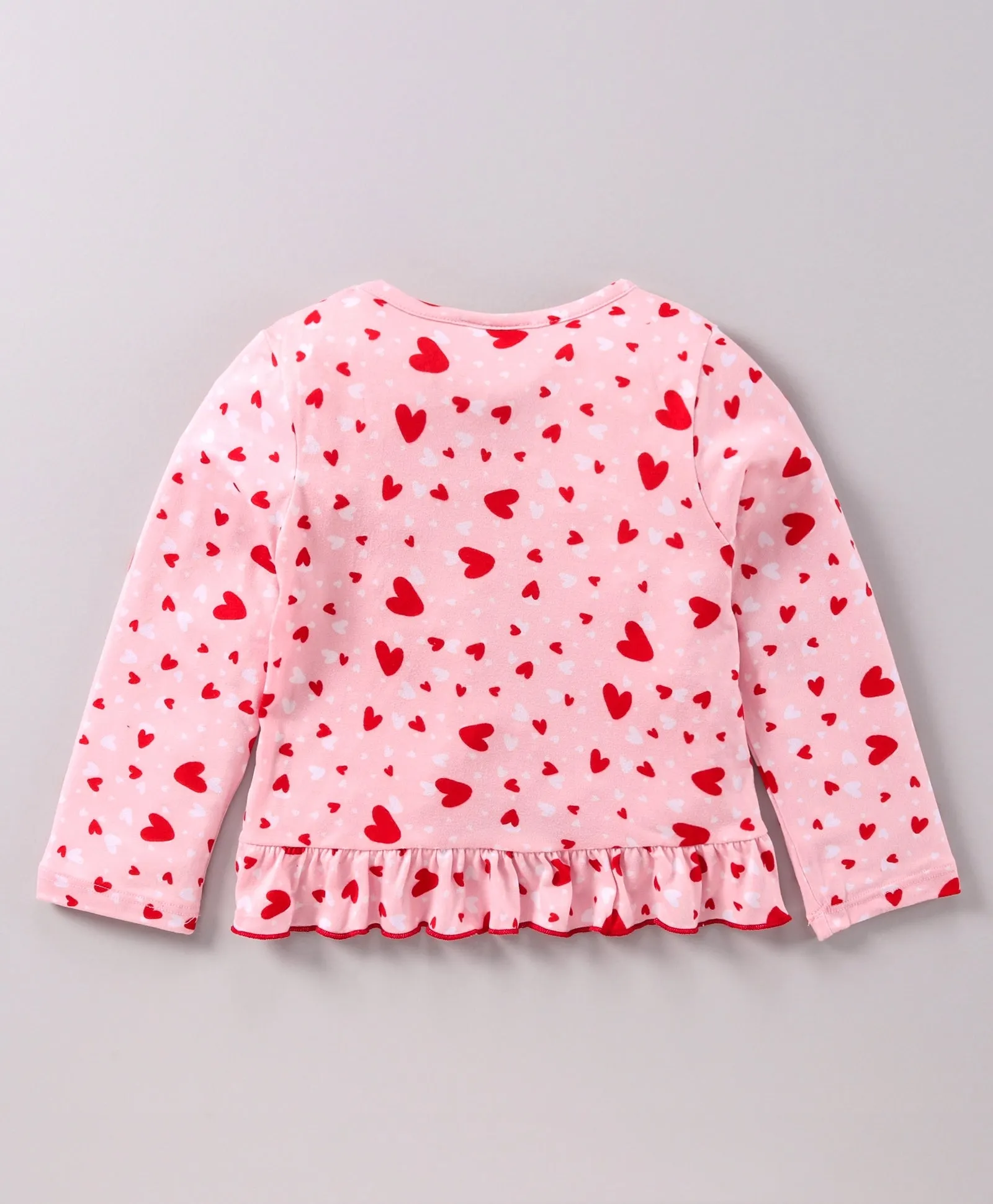 Hearts Frill Top and Bootcut Pants Set