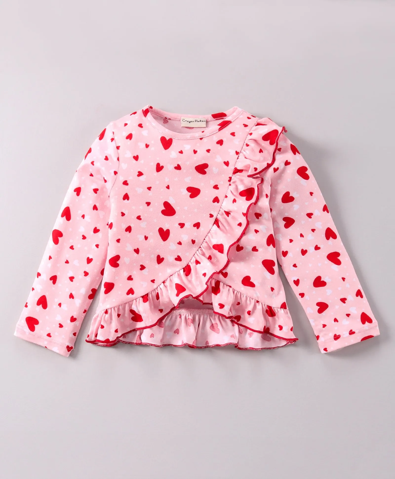 Hearts Frill Top and Bootcut Pants Set
