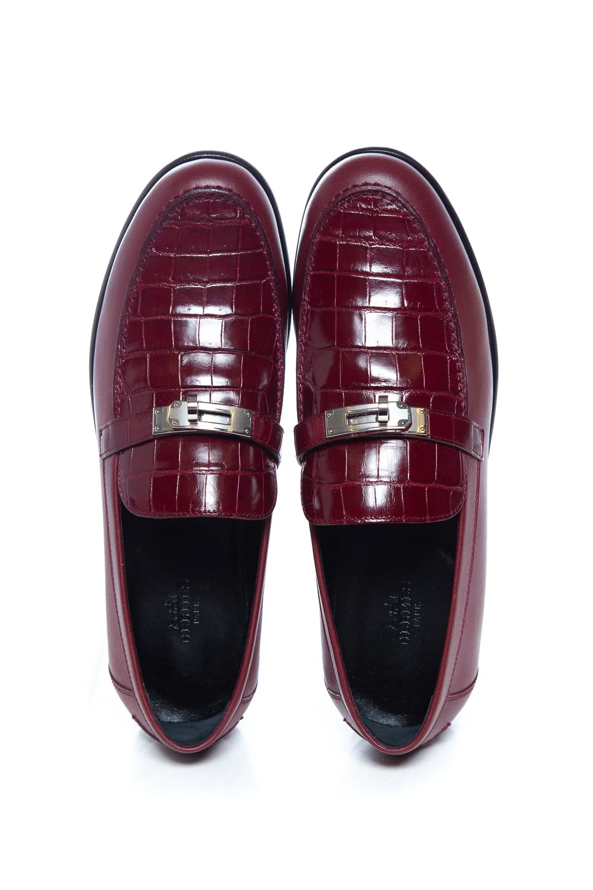 Hermès Red Destin Loafers SZ 38.5