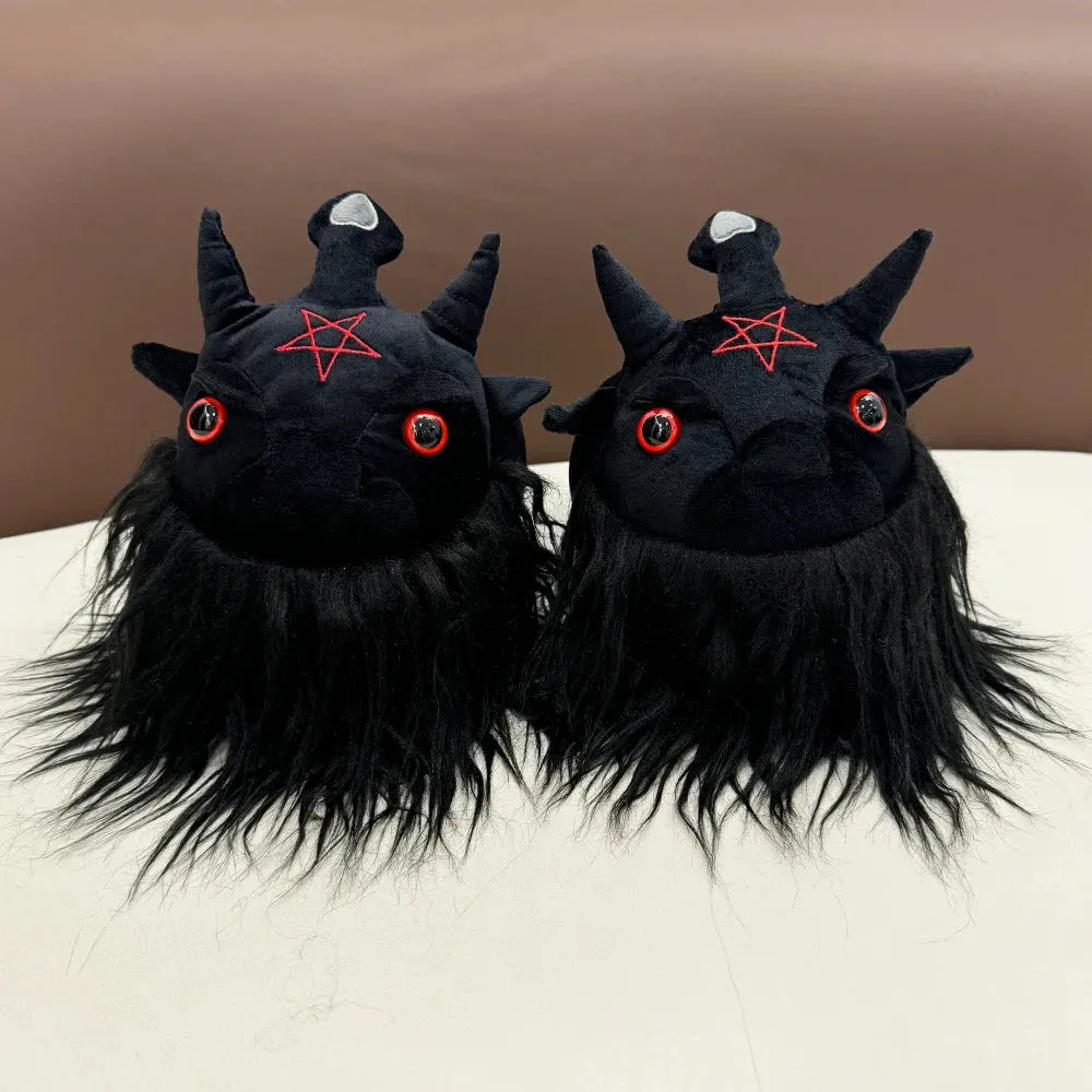 Highland Cow Halloween Michael Myers & Chucky Plush Slippers – Soft Horror Themed House Shoes