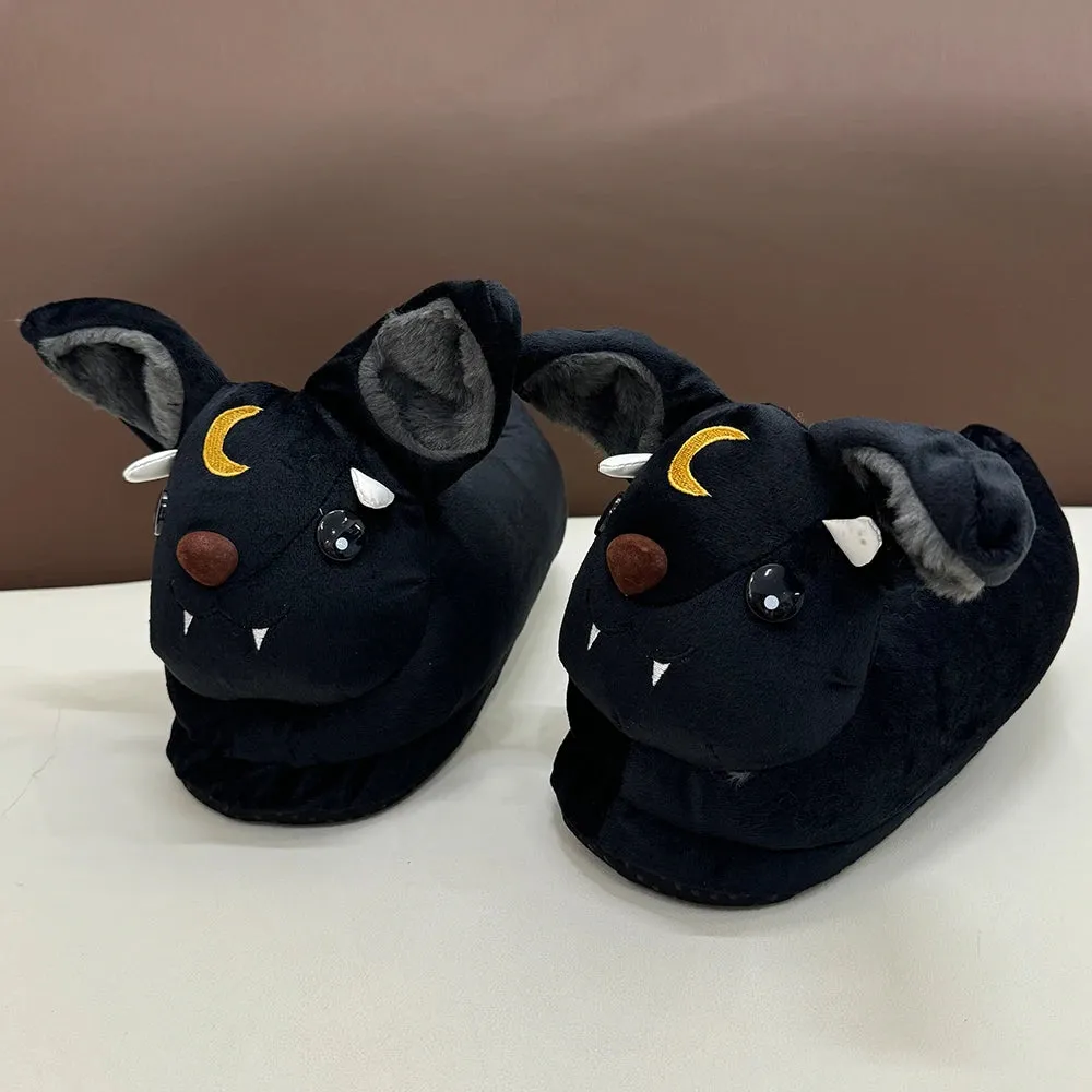 Highland Cow Halloween Michael Myers & Chucky Plush Slippers – Soft Horror Themed House Shoes